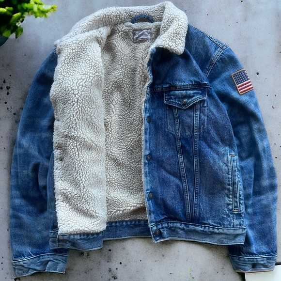 Polo Ralph Lauren Other - Vintage Polo Ralph Lauren Sherpa Trucker Jacket Men’s L Denim Jean Winter Levi’s